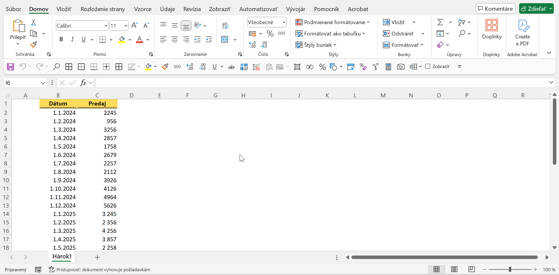 Prognóza trendu Excel
