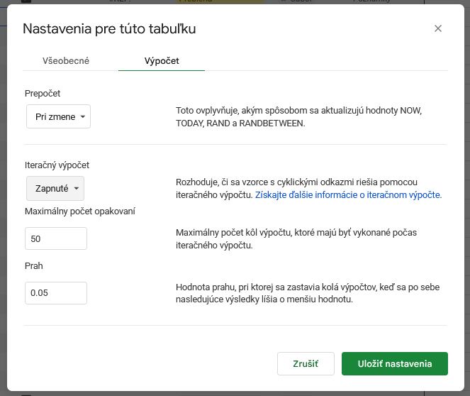 Zaznamenanie času zmeny hodnoty bunky v Google Sheets - timestamp